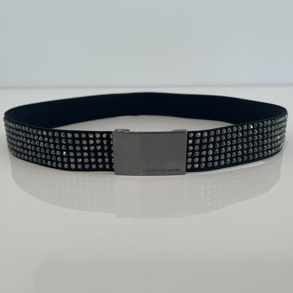ARMANI EXCHANGE BLACK EMBELLISHED BELT NWOTS! main image 15